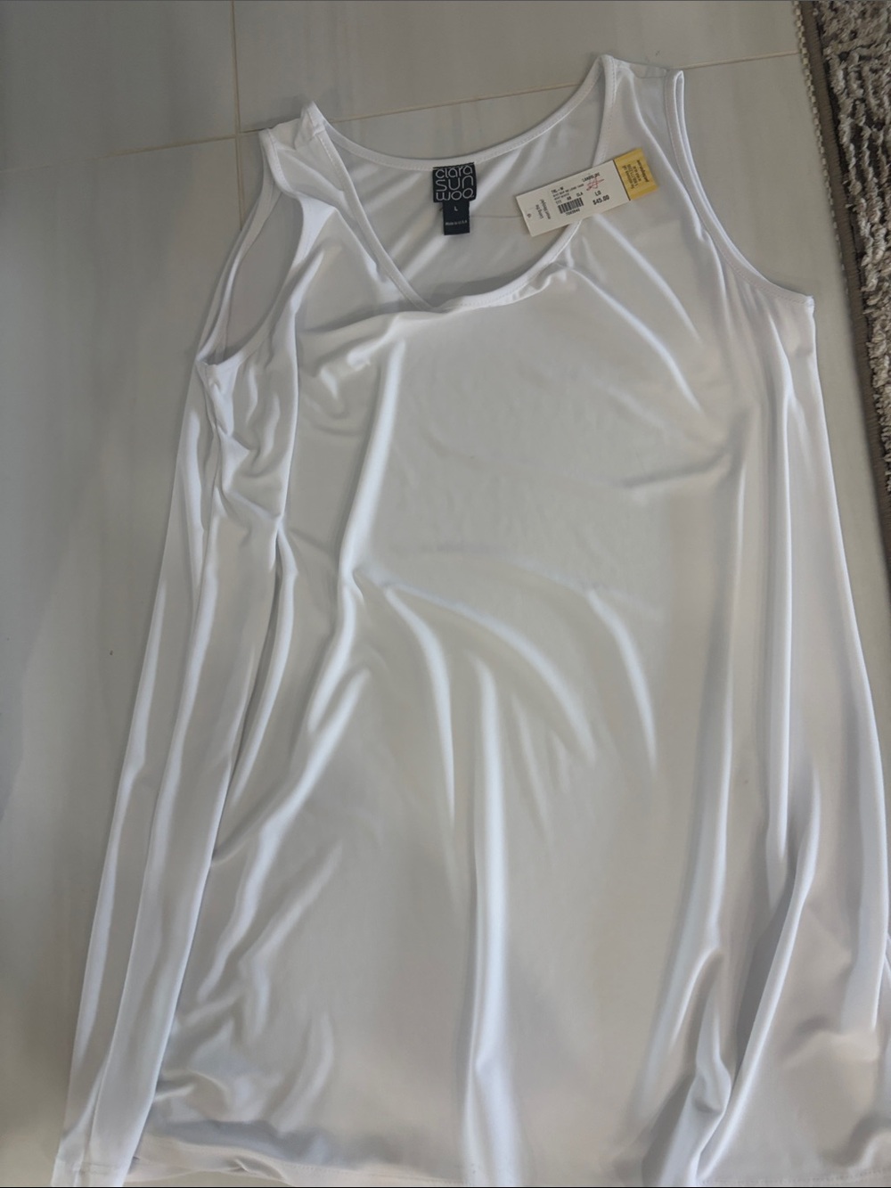 CLARA SUNWOO White Layered Scoop Neck Tank